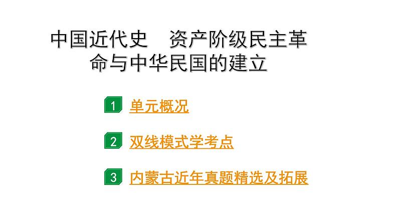 2024内蒙古中考历史二轮中考题型研究 中国近代史 资产阶级民主革命与中华民国的建立（课件）第1页