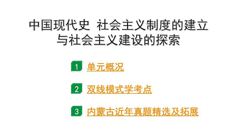 2024内蒙古中考历史二轮中考题型研究 中国现代史 社会主义制度的建立与社会主义建设的探索（课件）第1页