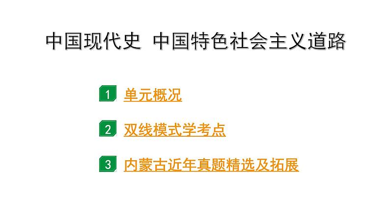 2024内蒙古中考历史二轮中考题型研究 中国现代史 中国特色社会主义道路（课件）第1页