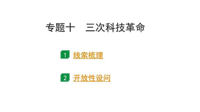 2024内蒙古中考历史二轮中考题型研究 专题十 三次科技革命（课件）第1页