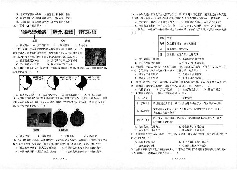 广东省湛江市廉江市2023-2024学年七年级下学期7月期末历史试题02