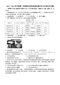 山东省曲阜市2023-2024学年七年级下学期期末历史试卷(无答案)