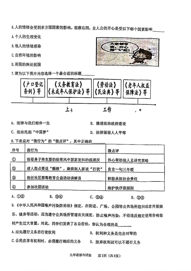 辽宁省葫芦岛市建昌县2024年中考一模考试道德与法治历史试题02