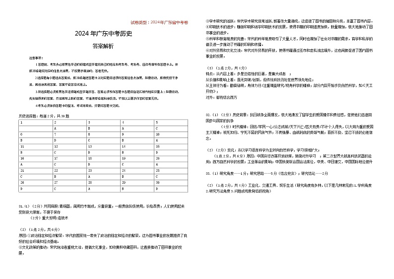 2024年广东省中考历史试题01
