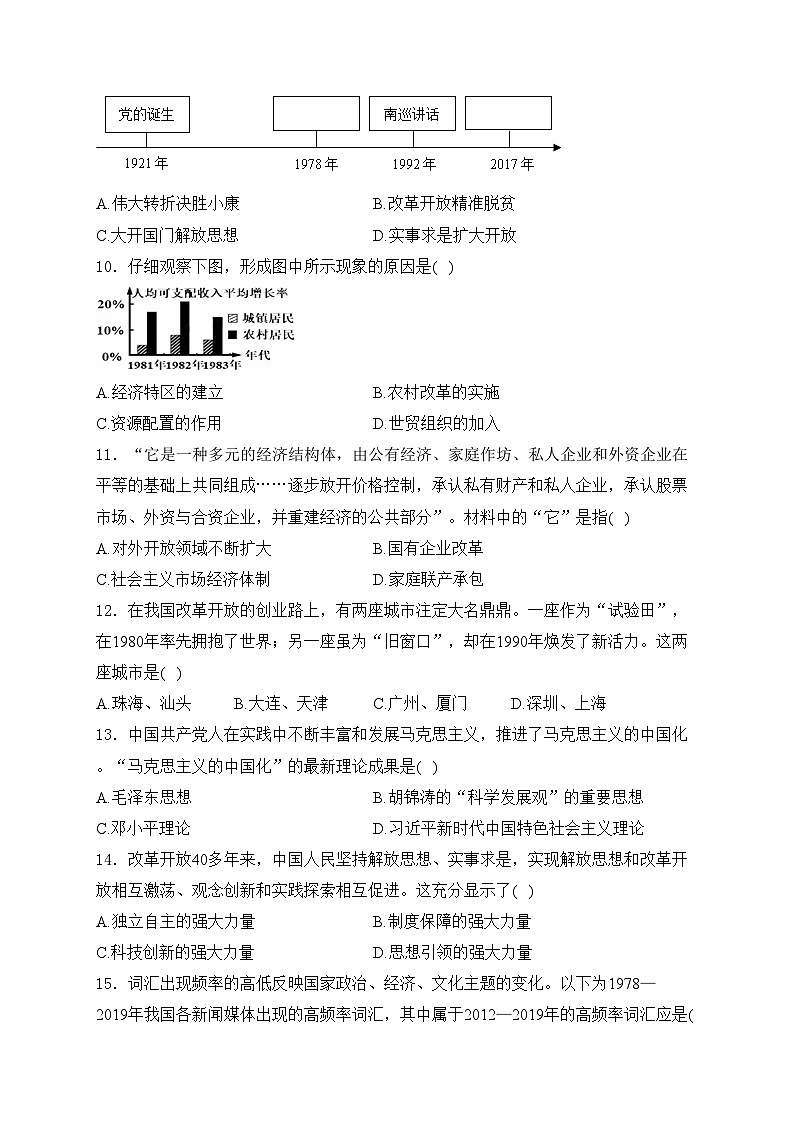 湖南省益阳市沅江市三校联考2023-2024学年八年级下学期5月月考历史试卷(含答案)03