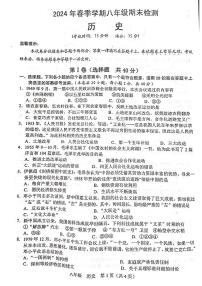 广西壮族自治区崇左市龙州县2023-2024学年部编版八年级下学期7月期末历史试题