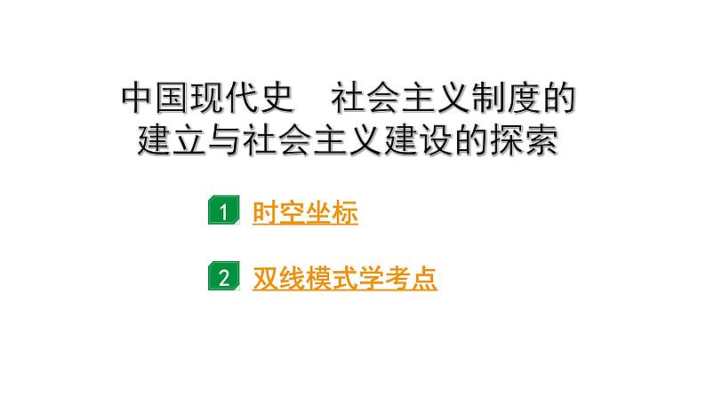 2024四川中考历史二轮中考题型研究 中国现代史 社会主义制度的建立与社会主义建设的探索（课件）第1页