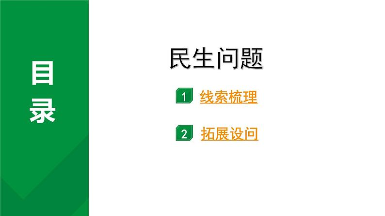 2024四川中考历史考点研究专题 民生问题  (课件)第1页