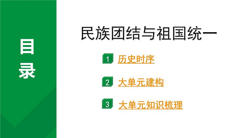 2024四川中考历史知识点研究复习专题 民族团结与祖国统一 课件第1页