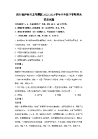 [历史][期末]四川省泸州市龙马潭区2022-2023学年八年级下学期期末试题(解析版)