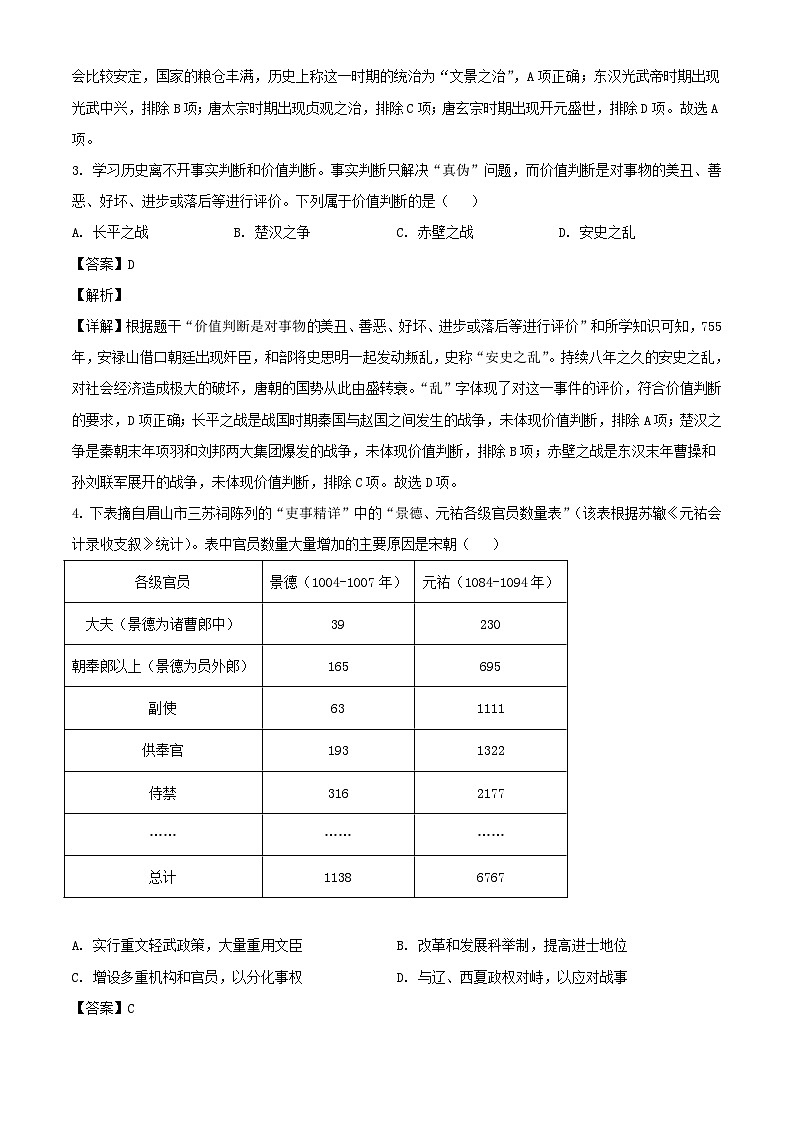 2024年四川眉山中考历史试题及答案第2页