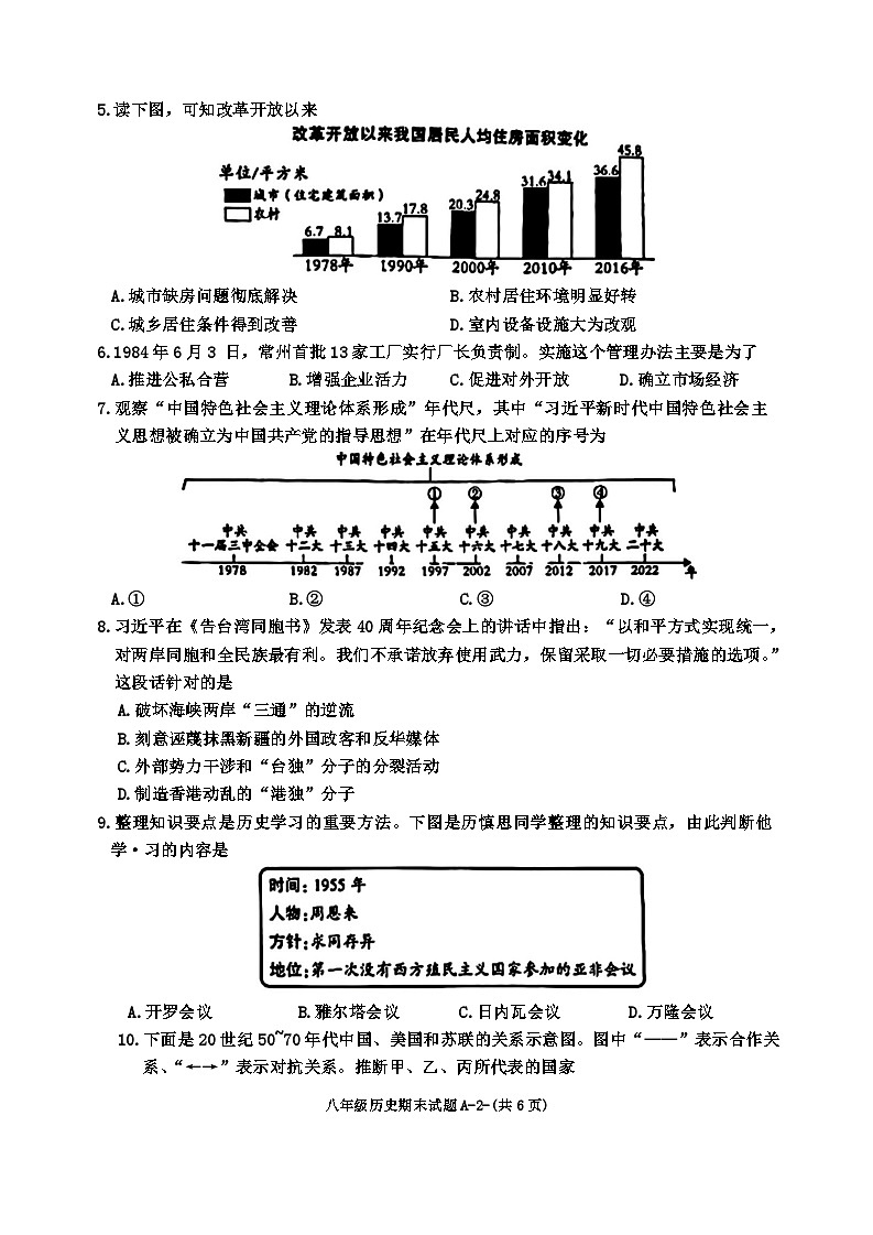 陕西省西安市临潼区2023_2024学年部编版八年级下学期期末历史试题02