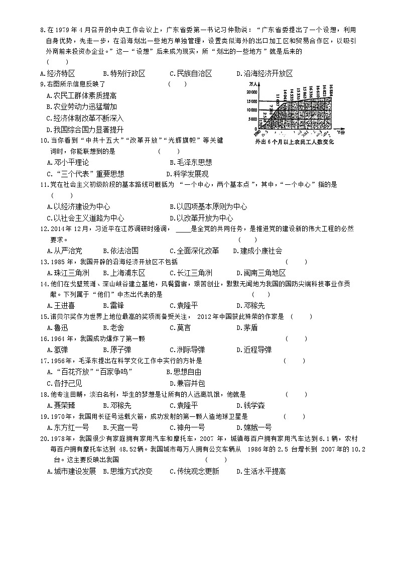 黑龙江省鸡西市2023-2024学年八年级下学期期末历史试卷第2页
