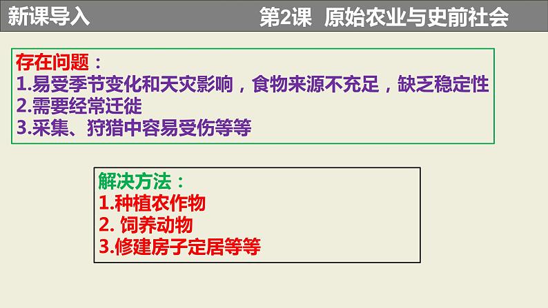 人教部编版 七年级历史上册 第一单元 第二课 原始农业与史前社会 课件02