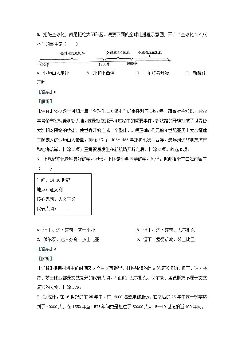 2022-2023学年山东省济南市章丘区九年级上学期历史期末试题及答案03
