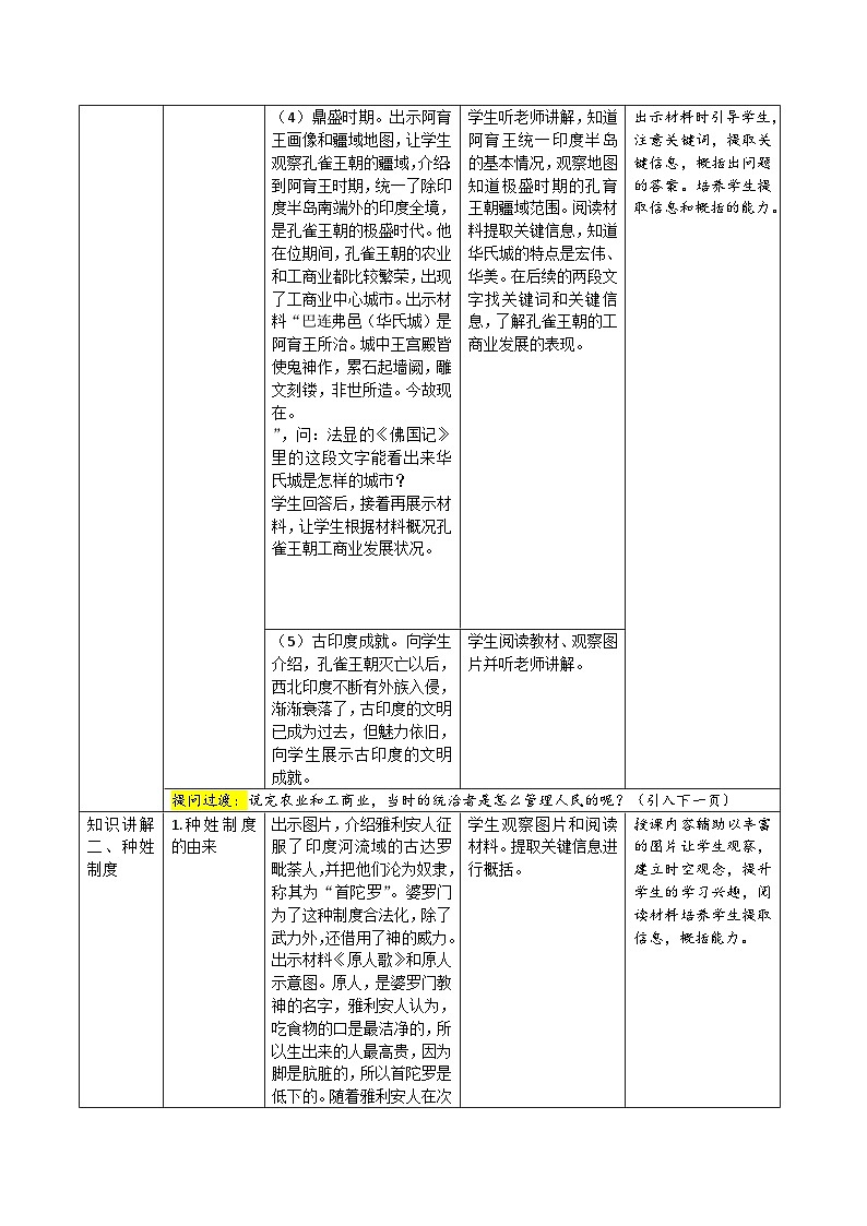 第3课  古代印度 初中历史九年级上册同步教案（部编版）第3页