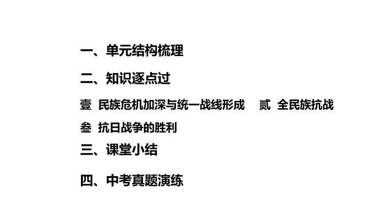 人教版八上历史第六单元中华民族的抗日战争 (2024成都中考复习课件)第2页