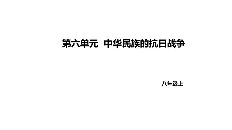 人教版八上历史第六单元中华民族的抗日战争(2024成都中考复习课件)第1页