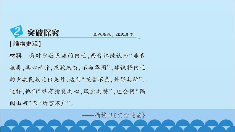 统编版历史七年级上册 第17课 西晋的短暂统一和北方各族的内迁习题课件第6页