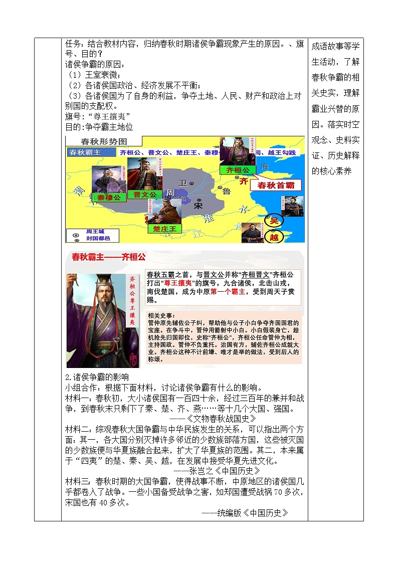 七上第5课《动荡变化中的春秋时期》教学设计03