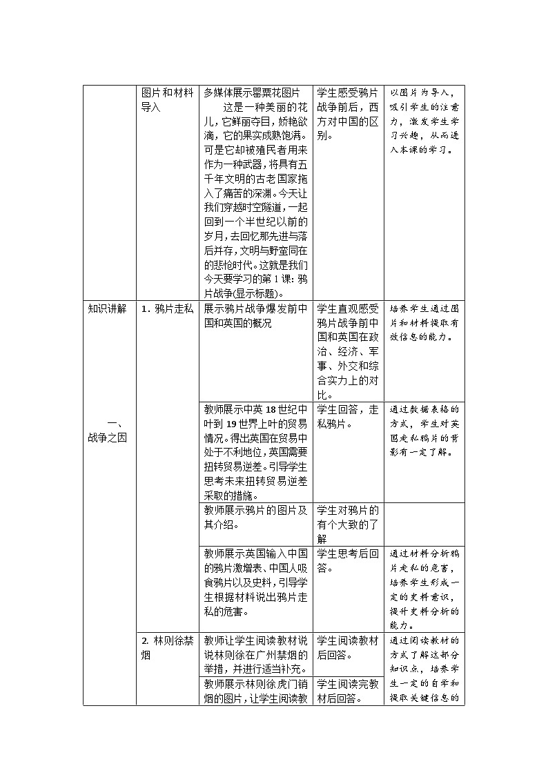 人教版初中历史8上第1课  鸦片战争课件+教案02