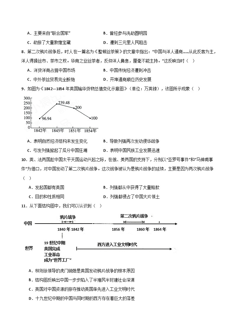 统编历史八年级上册第1单元单元测试03