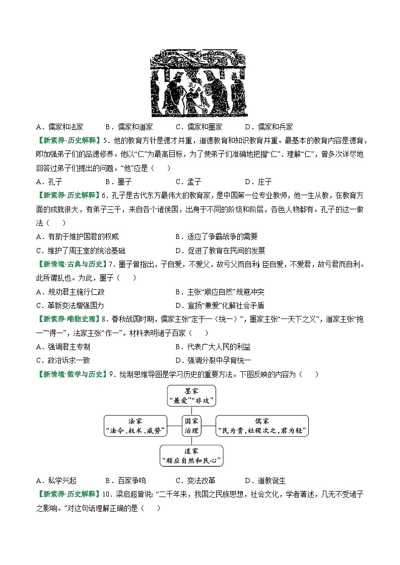 【核心素养】统编版（2024）历史七年级上册 第7课 百家争鸣（同步课件+同步练习）02