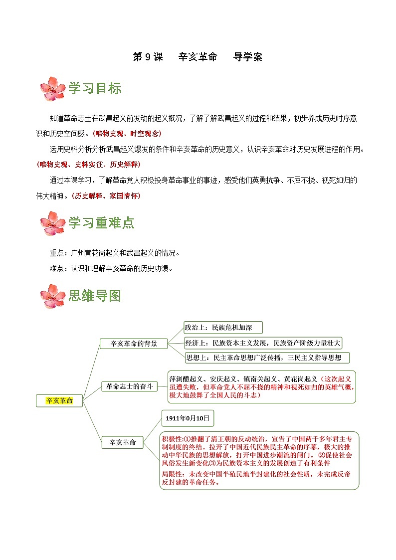 【新课标】9《辛亥革命》课件+教案+分层作业+导学案01