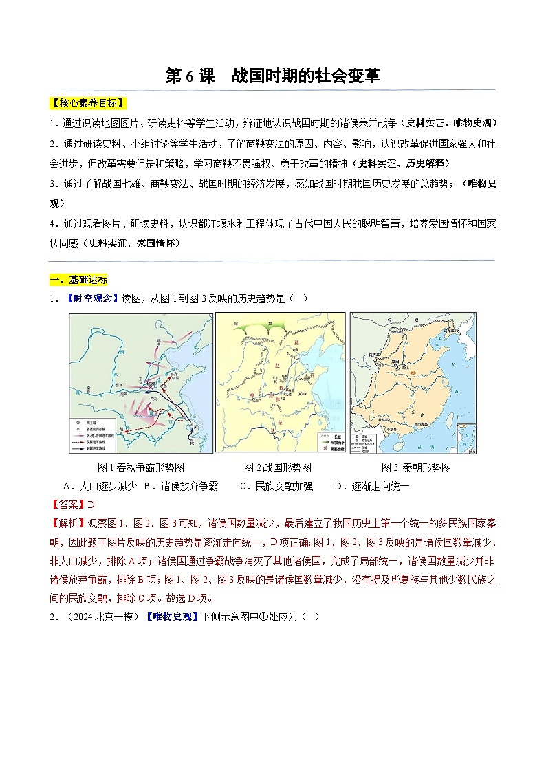 2024新版人教版（2024）七年级上册历史第6课 战国时期的社会变革 课件+同步练习+视频素材01