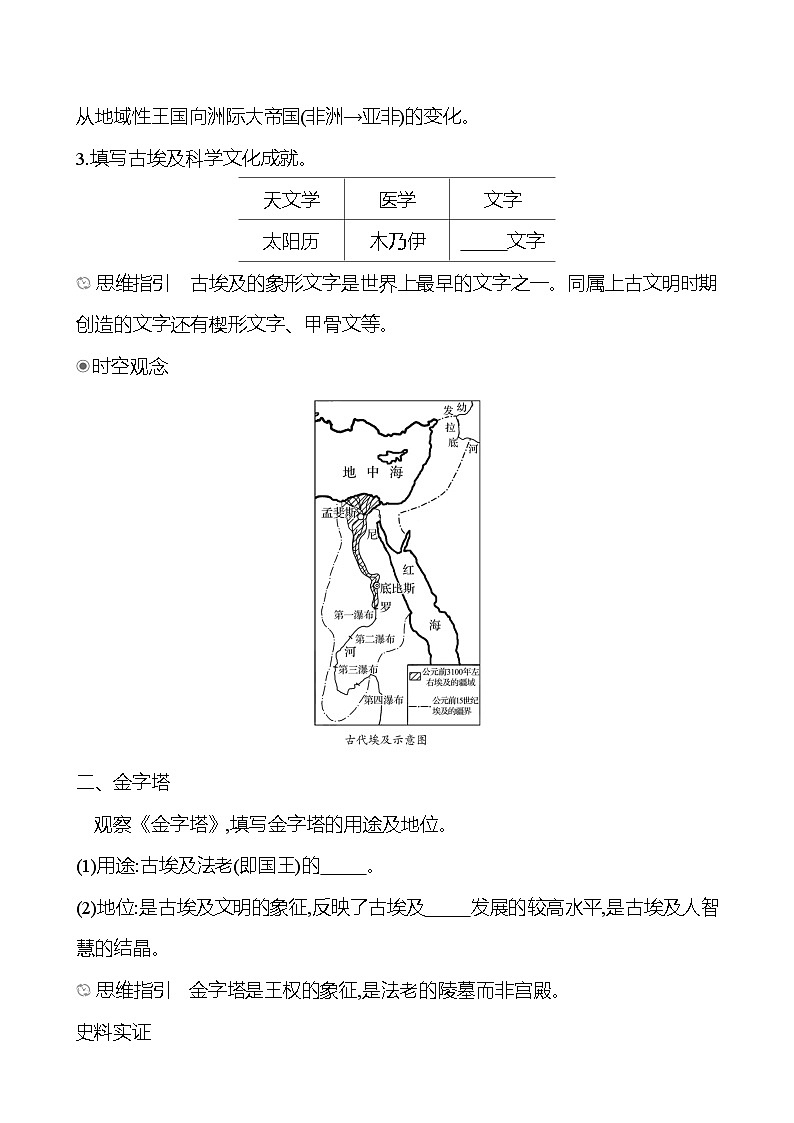 第一单元　第1课　古代埃及 学案2024-2025  部编版历史九年级上册02