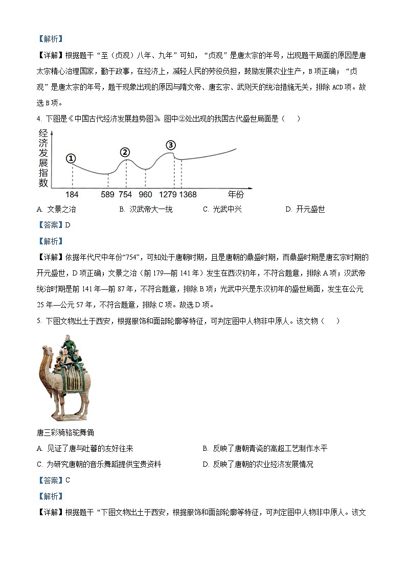 河南省洛阳市洛龙区2023-2024学年部编版七年级下学期期中考试历史试卷（解析版）第2页