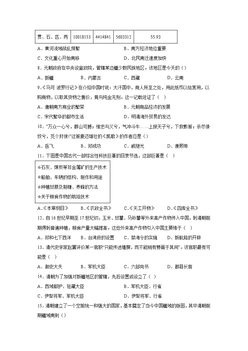 江苏省南通市海安市2023-2024学年七年级下学期期末历史试题（含答案解析）02