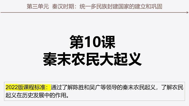 人教部编版 七年级历史上册 第三单元 第十课 秦末农民大起义 课件02