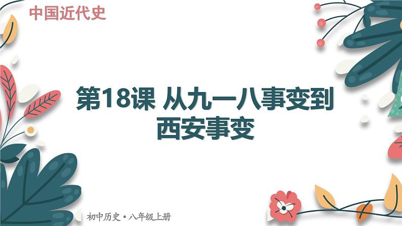 人教版（2024学年）初中历史8上 第18课 从九一八事变到西安事变（核心素养精品课件）第1页