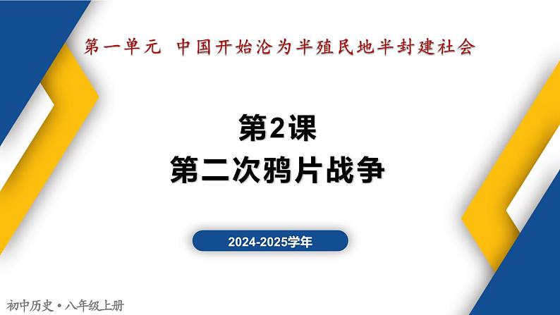 【历史教学帮】（2024-2025学年）初中历史八年级上册 第2课 第二次鸦片战争 同步精品课件01