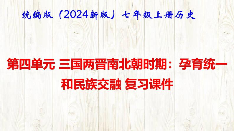 统编版（2024新版）七年级上册历史 第四单元 三国两晋南北朝时期：孕育统一和民族交融 复习课件01