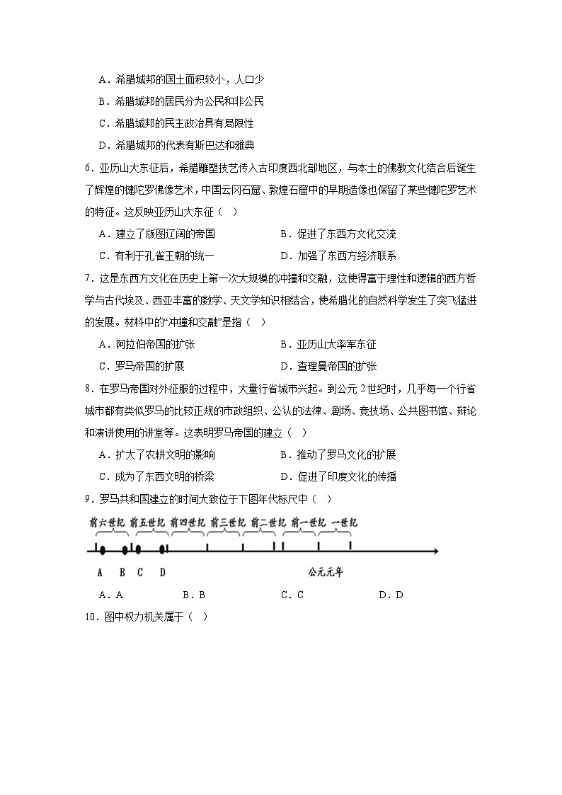 2024-2025学年第一学期人教版九年级历史上册第二单元测试卷（含答案）（测试范围4-6课）02