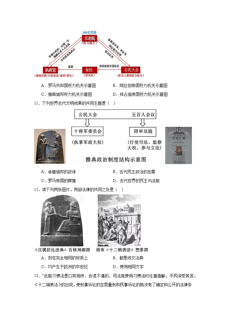 2024-2025学年第一学期人教版九年级历史上册第二单元测试卷（含答案）（测试范围4-6课）03