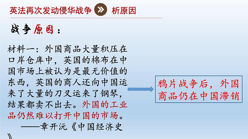 (统编版(五四制)初中历史 中国历史第三册第2课  第二次鸦片战争 课件05