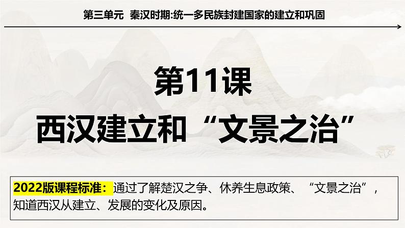 人教部编版 七年级历史上册 第三单元 第十一课 西汉建立与“文景之治” 课件02