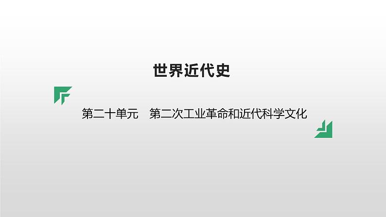 第二十单元 【世界近代史】第二次工业革命和近代科学文化-2025年中考历史一轮复习课件01