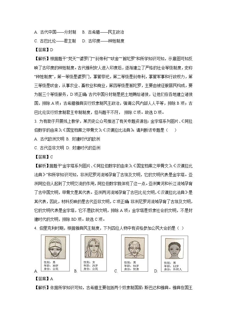 [历史]湖南省邵阳市新邵县2023-2024学年部编版九年级上学期11月期中试题(解析版)02