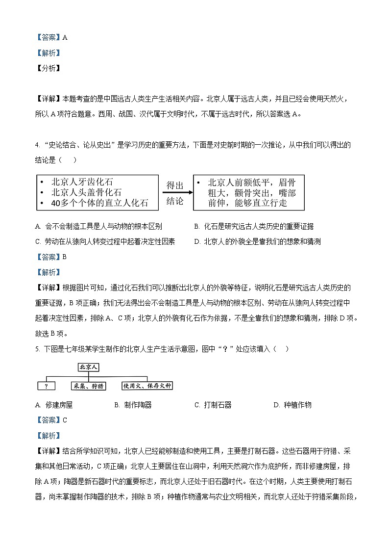 广东省清远市阳山县2024~2025学年七年级上学期9月月考历史试题（解析版）第2页