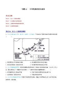 中考历史真题分项汇编(全国通用)专题12中华民族的抗日战争(第02期)练习(原卷版+解析)