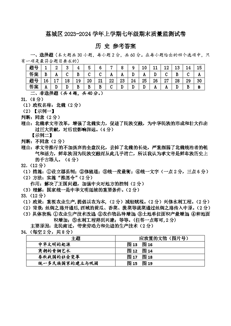 参考答案（七年级）第1页