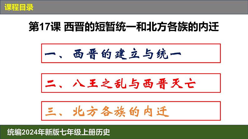 人教统编2024年版七年级历史上册第17课_西晋的短暂统一和北方各族的内迁【课件】03