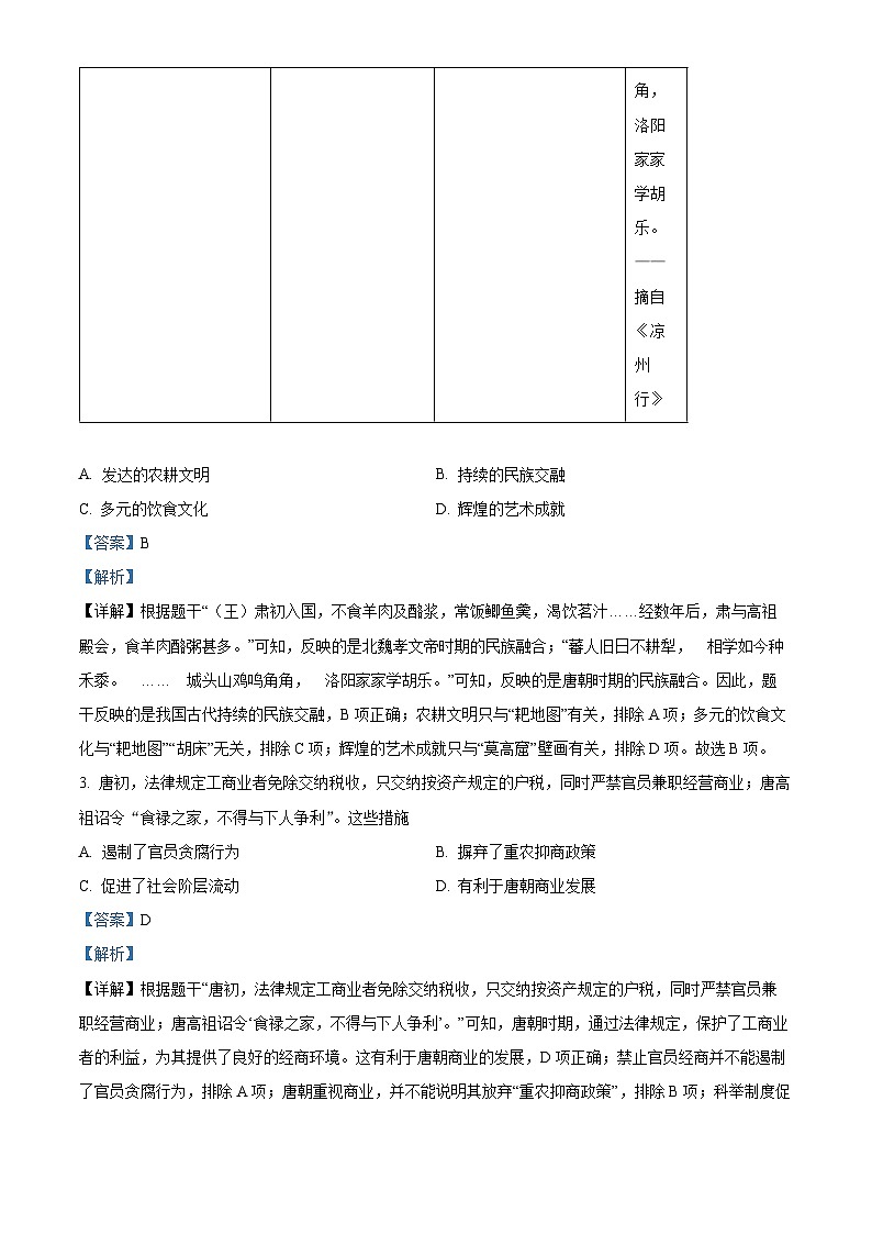 2024年甘肃省白银市中考历史真题（解析版）第2页