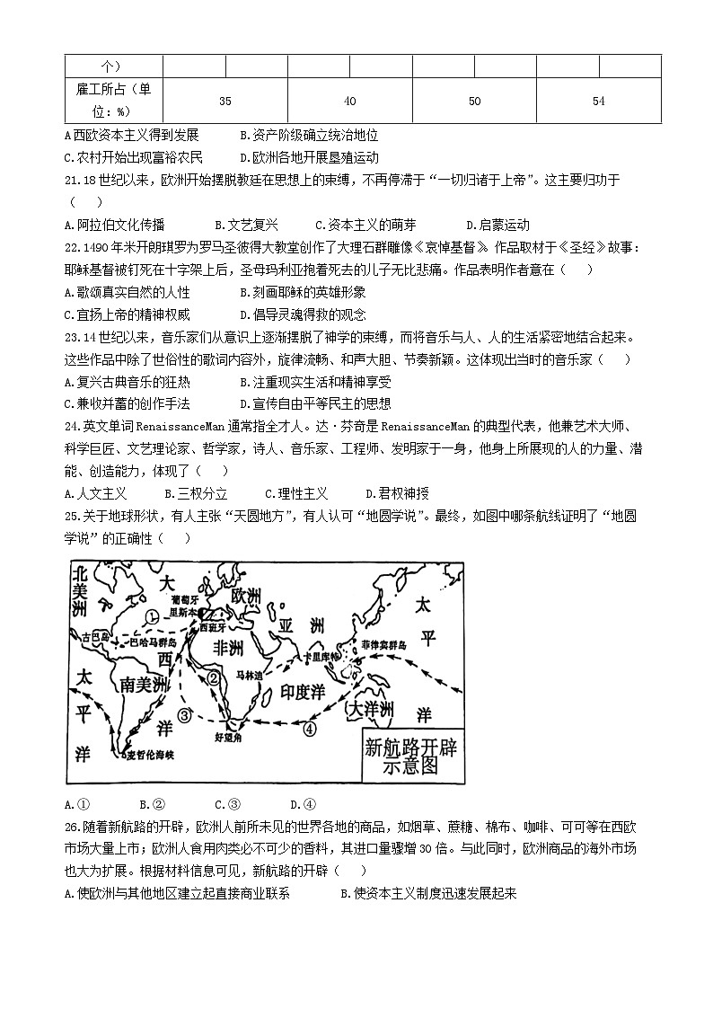 广东省区惠州市惠阳区半岛学校2024-2025学年九年级上学期10月月考历史试题(无答案)第3页