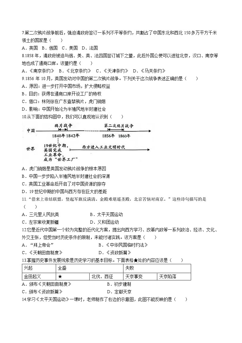 云南省昆明市盘龙区2024-2025学年八年级上学期第一次月考历史试题第2页