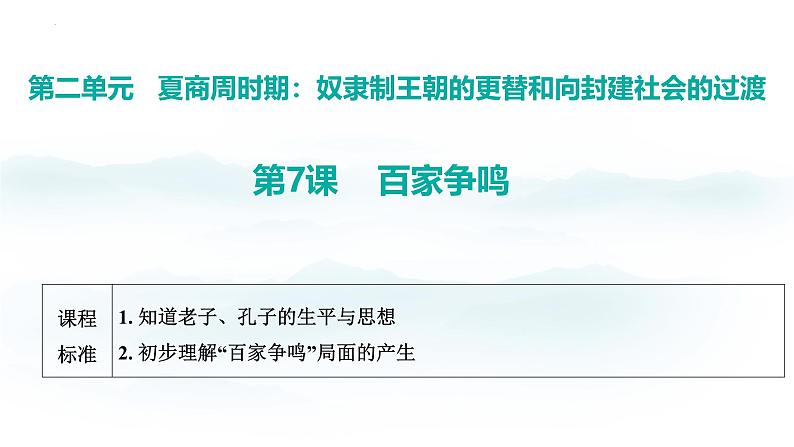 第7课 百家争鸣  七年级历史上册素养提升课件（ 人教版2024）01